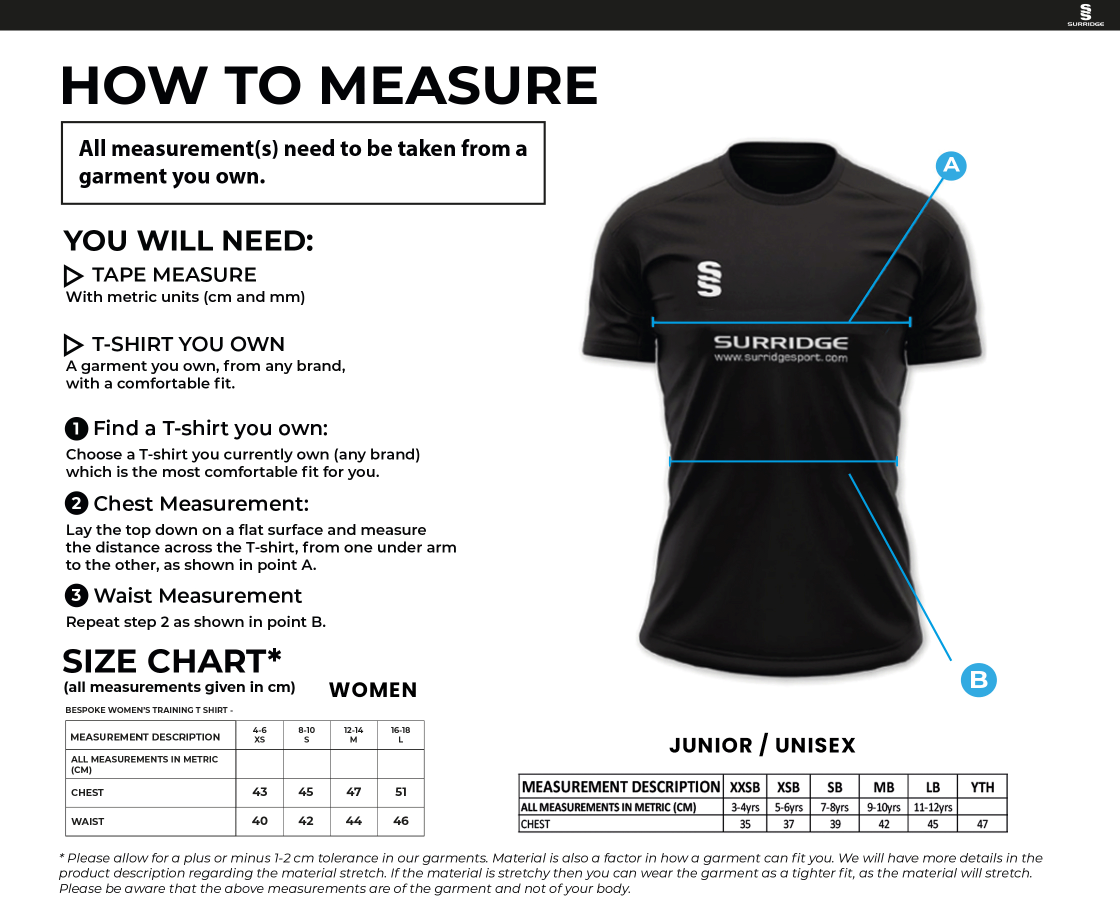 Dual Games Shirt : Black  - Women's / Juniors - Size Guide