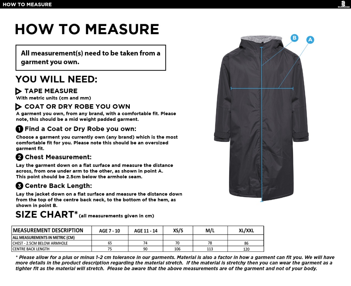 Active Thermal Robe Black - Size Guide